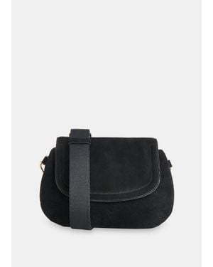 Whistles Nala Suede Crossbody Bag - Black