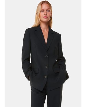Whistles Amelie Wool Blend Blazer - Black