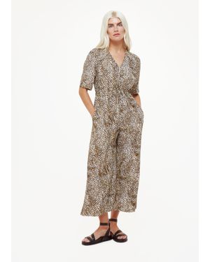 Whistles Petite Ink Spot Zip Front Jumpsuit - Natural