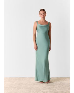 Whistles Thea Cowl Satin Maxi Dress - White