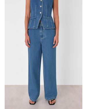 Whistles Relaxed Straight Leg Jean - Blue