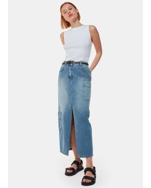Whistles Cora Utility Denim Maxi Skirt - Blue
