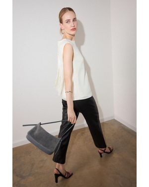 Whistles Fringe Back Sleeveless Top - White