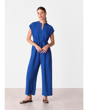 Whistles Sleeveless Drawstring Jumpsuit - Blue