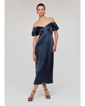 Whistles Faye Bardot Dress - Blue