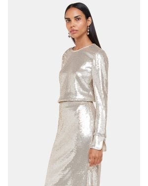 Whistles Sequin Minimal Tunic Top - White