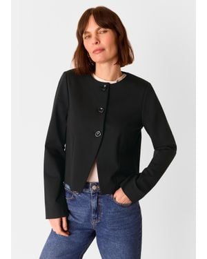 Whistles Anne Ponte Button Jacket - Black