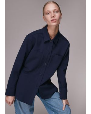 Whistles Ponte Jersey Overshirt - Blue