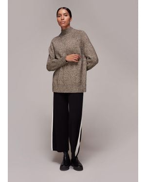 Whistles Flecked Button Back Knit - Multicolour