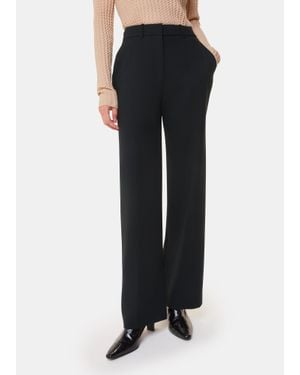 Whistles Tailored Straight-Leg Wool Trousers - Black