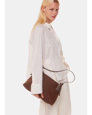 Whistles Paloma Suede Shoulder Bag - White