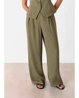 Whistles Petite Lottie Pinstripe Trouser - Natural