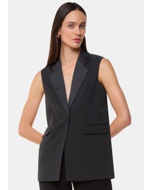 Whistles Hilda Tuxe Tailored Waistcoat - Black