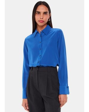 Whistles Ultimate Silk Shirt - Blue