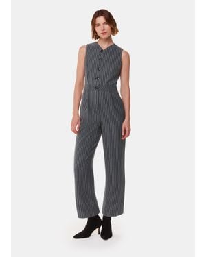 Whistles Pinstripe Jumpsuit - Blue