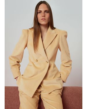 Whistles Suki Cord Puff Sleeve Blazer - Natural
