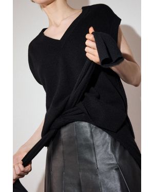 Whistles Essential Ribbed Cashmere Tank - Black