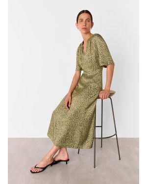 Whistles Petite Leopard Viscose Midi Dress - Multicolour