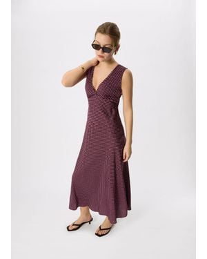 Whistles Mini Spot Sleeveless Dress - Purple