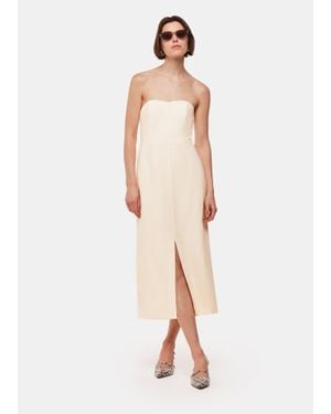 Whistles Bandeau Linen Blend Dress - White