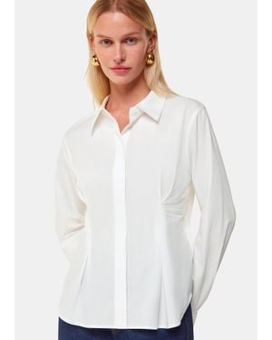 Whistles Waisted Cotton Shirt - White