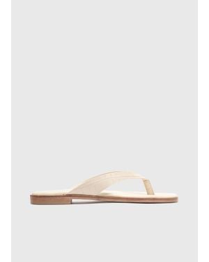 Whistles Croc Embossed Flip Flop - White