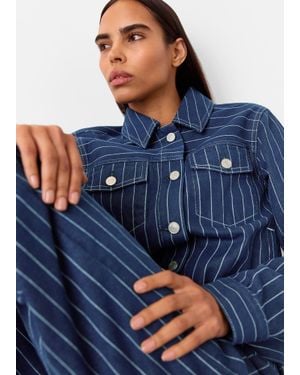 Whistles Pinstripe Denim Jacket - Blue