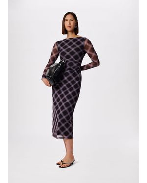 Whistles Check Mesh Dress - Multicolour