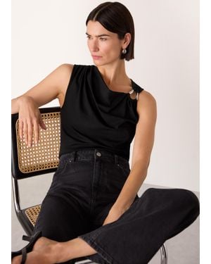 Whistles Ring Detail Sleeveless Top - Black