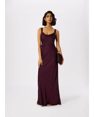 Whistles Thea Cowl Satin Maxi Dress - Purple