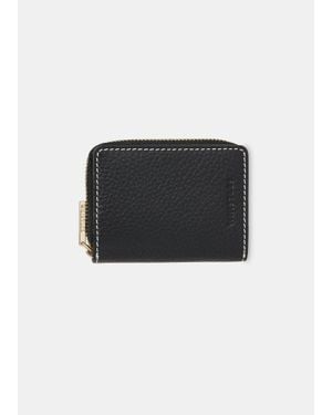 Whistles Koa Contrast Stitch Purse - Black