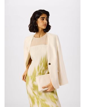 Whistles Blurred Floral Textured Dress - Natural