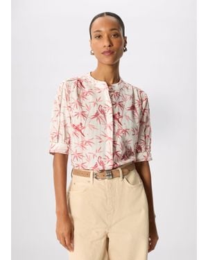 Whistles Tropical Bird Textured Shirt - Pink