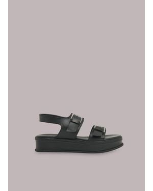 Whistles Marley Double Buckle Sandal - Grey