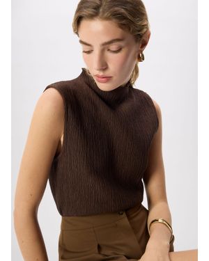 Whistles Textured Sleeveless Top - Black