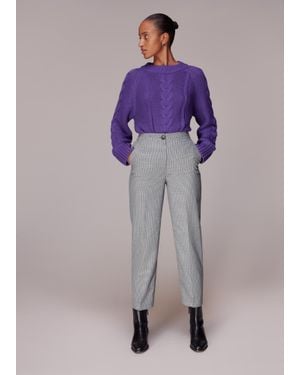 Whistles Lila Check Trouser - Purple