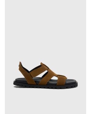 Whistles Freya Fisherman Suede Sandal - Brown
