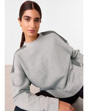 Whistles Contrast Detail Sweat - Grey