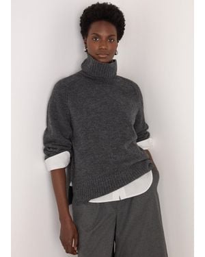 Whistles Roll Neck Wool Mix Jumper - Grey