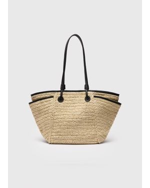 Whistles Zoelle Straw Tote Bag - Natural
