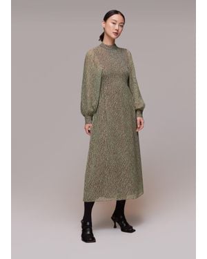 Whistles Maze Print Midi Dress - Natural