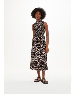 Whistles Heidi Leopard Spot Midi Dress - White