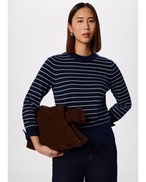 Whistles Classic Stripe Cotton Knit - Blue