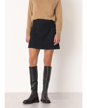 Whistles Suede A Line Skirt - Black