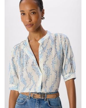 Whistles Ditsy Stem Textured Shirt - Grey