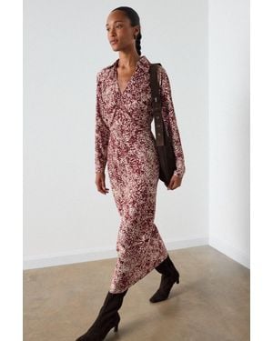 Whistles Feathered Animal Shirt Dress - Pink