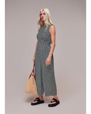 Whistles Petite Triangle Checkerboard Jumpsuit - Multicolour