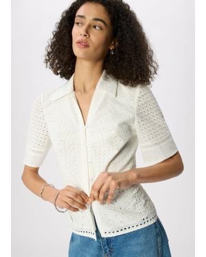 Whistles Cotton Broderie Shirt - White