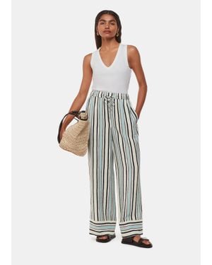 Whistles Petite Vertical Stripe Nicola Trouser - White