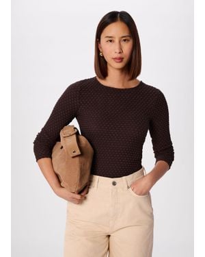 Whistles Textured Circle Jersey Top - Black